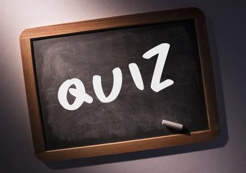 Quiz on blackboard Stock Photos