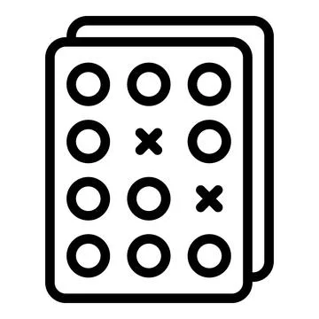 Quiz blister icon outline vector. Ask test Stock Illustration
