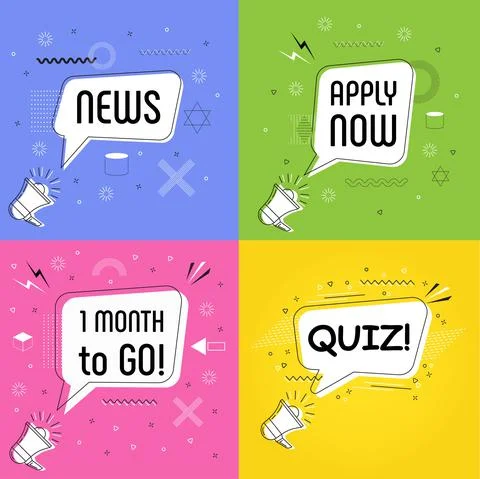 Quiz in bubble vector on bright yellow background. News comic speech bubble.  Stock Illustration