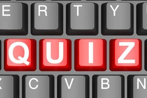 Quiz button on modern computer keyboard Stock Illustration