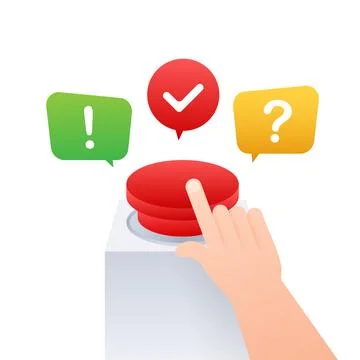 Quiz Button with speech bubble symbols, concept of questionnaire show sing, quiz Illustrazione stock