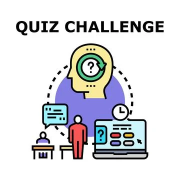 Quiz challenge strategy presenting online education and knowledge 스톡 일러스트