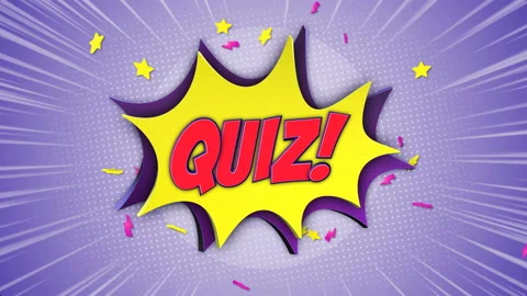 QUIZ Comic Text Animation, with Alpha Matte, Loop Video stock 151321784