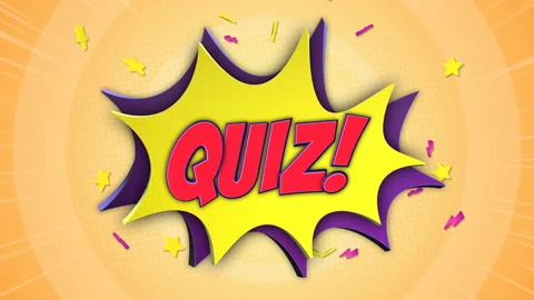 QUIZ Comic Text Animation, with Alpha Matte, Loop Video stock 229375065