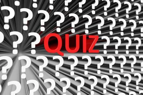 QUIZ concept blurred background 3d render illustration Stock Illustration