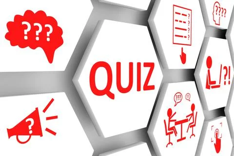 QUIZ concept cell background 3d illustration Stock Illustration