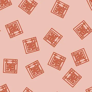 Quiz education platform line vector seamless pattern Stock Illustration