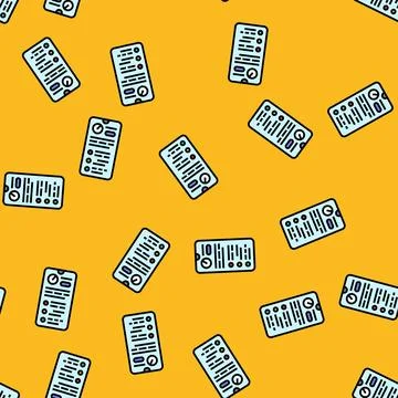 Quiz education platform vector seamless pattern Stock Illustration