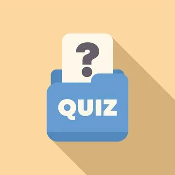 Quiz file folder containing question mark icon representing online exam Stock Illustration