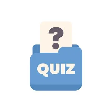 Quiz folder containing question mark symbol for trivia game Stock Illustration