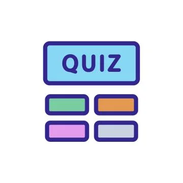 Quiz game icon vector outline illustration 스톡 일러스트