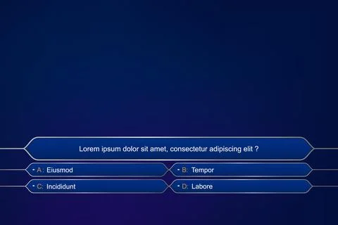 Quiz Game Interface with Question and Multiple Choices 스톡 일러스트