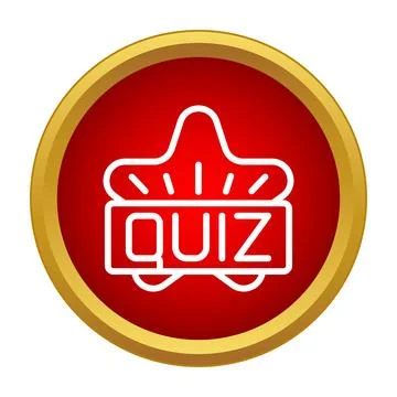 Quiz game show button icon on red background Stock Illustration