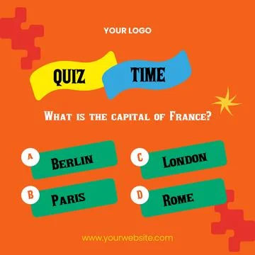 Quiz game vector background template. Stock Illustration