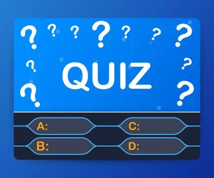 Quiz game vector illustration. Test, exam, answer, education, learning, inter Stock Illustration
