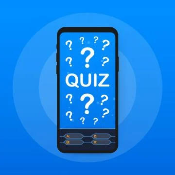 Quiz game vector illustration. Test, exam, answer, education, learning, inter Stock Illustration