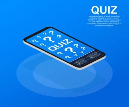 Quiz game vector illustration. Test, exam, answer, education, learning, inter Illustrazione stock