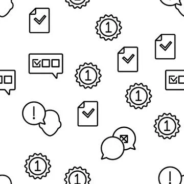 Quiz Game Vector Seamless Pattern Stock Illustration