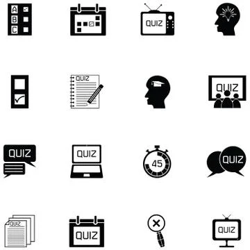 Quiz icon set Stock Illustration
