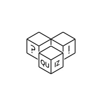 Quiz icon like thin line cubes Stock Illustration
