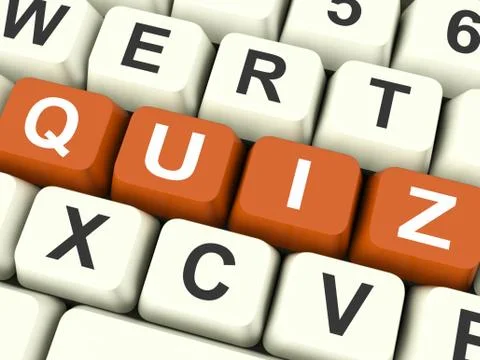 Quiz keys show test or questions and answers. Stock Illustration