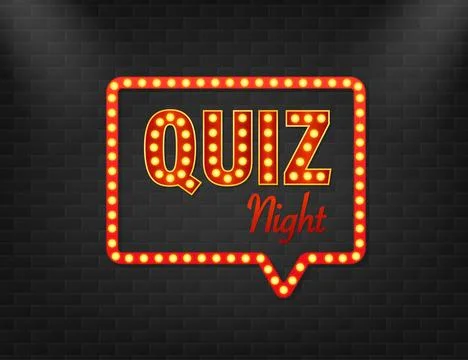 Quiz light on dark background. Retro illustration. Vector illustration design Ilustração Stock