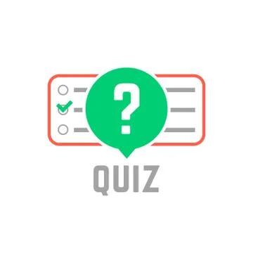 Quiz logo with exam test Stock Illustration
