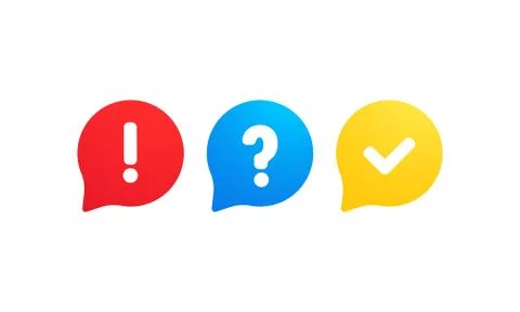 Quiz logo icon vector. Bubble speeches with question and check mark signs Stock Illustration