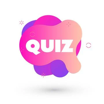 Quiz logo in liquid bubble style. Quiz brainy game word. Vector Stock Illustration