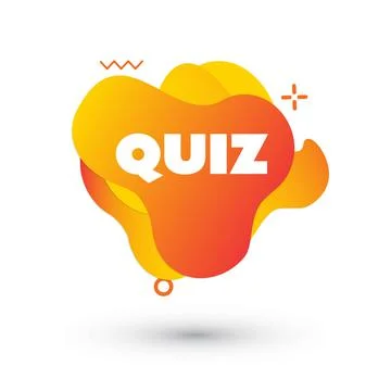 Quiz logo in liquid bubble style. Quiz brainy game. Vector Stock Illustration