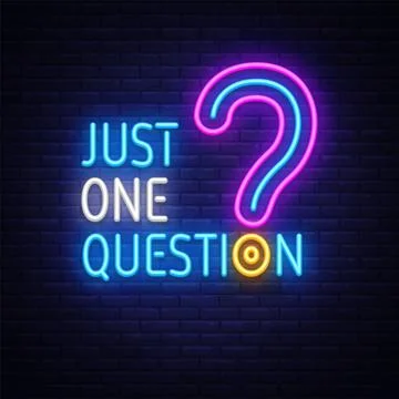 Quiz neon sign with question mark. Vector illustration featuring glowing text Stock Illustration