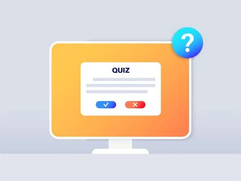 Quiz online concept Illustrazione stock