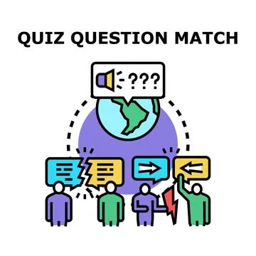 Quiz question and answer matching competition Stock Illustration