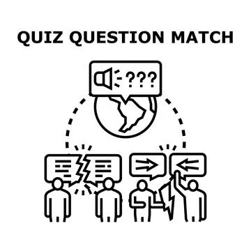 Quiz question and answer matching competition Stock Illustration