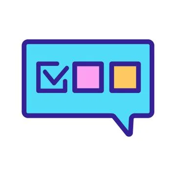 The quiz question answer to the icon vector. Isolated contour symbol Stock Illustration