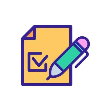 The quiz question answer to the icon vector. Isolated contour symbol Stock Illustration