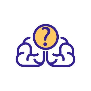 The quiz question answer to the icon vector. Isolated contour symbol Stock Illustration