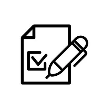 The quiz question answer to the icon vector. Isolated contour symbol illustra Stock Illustration
