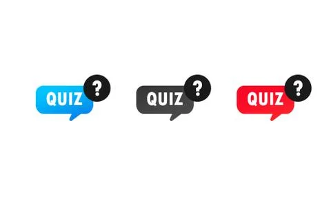 Quiz with question mark sign icon set. Questions and answers game symbol. Vec Stock Illustration