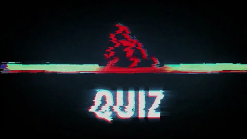 Quiz question mark symbol on analog screen VHS style Stock Footage 313659110