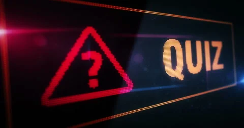 Quiz question mark symbol light flashing on digital display Stock Footage 313659053