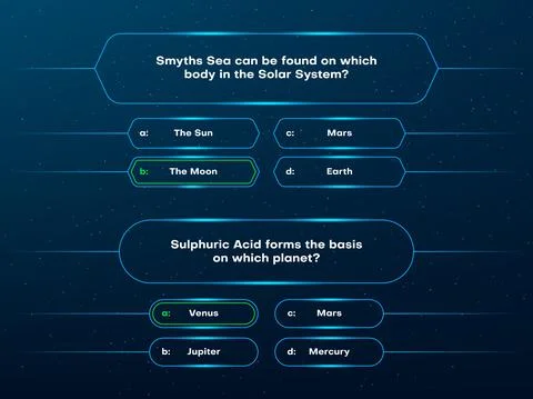 Quiz questions and test menu choice Illustrazione stock