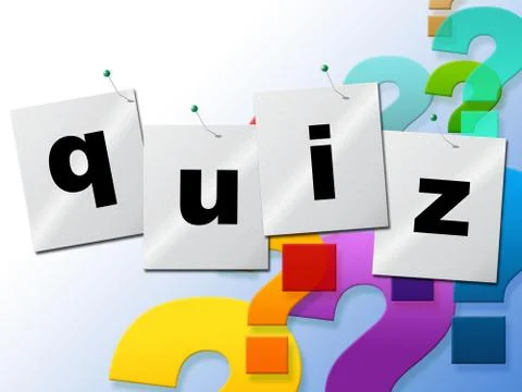 Quiz questions representing faq test and ask Stock Illustration