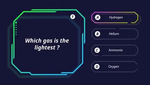 Quiz questions test menu choice, TV show Illustrazione stock