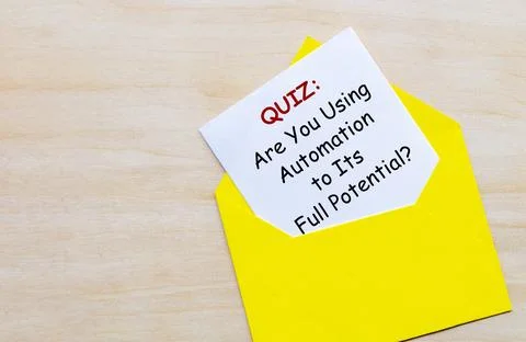A quiz relating to are you using automation to its full potential. Question.. 스톡 사진