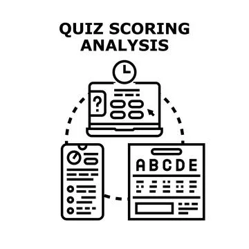Quiz scoring analysis and online assessment concept Stock Illustration
