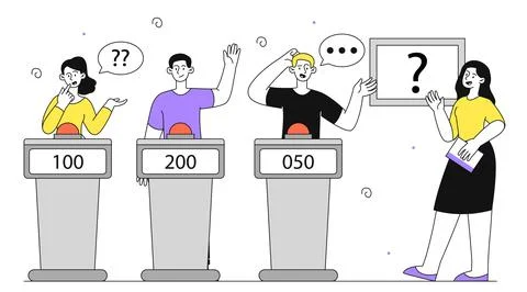 Quiz show vector linear concept Stock Illustration