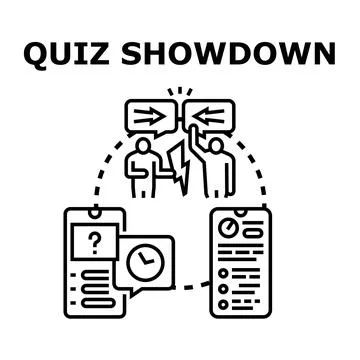 Quiz showdown concept with online mobile game Illustrazione stock
