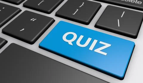 Quiz Sign On Computer Keyboard Stock Illustration