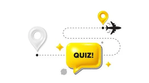 Quiz symbol. Answer question sign. Journey path position 3d pin. Vector Stock Illustration